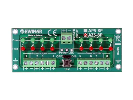 Power supply splitter / short circuit separator for alarm detectors 4-th class