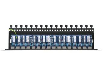 16-channel LAN patch-panel with surge protection and PoE