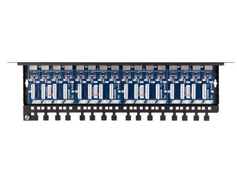 Patch panel with surge protection for Gigabit Ethernet, 16 channels