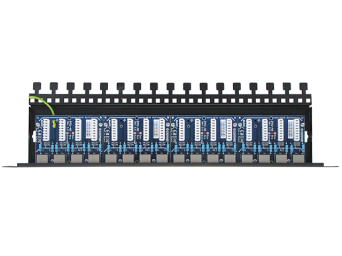 16-channel LAN patch-panel with increased surge protection for PoE
